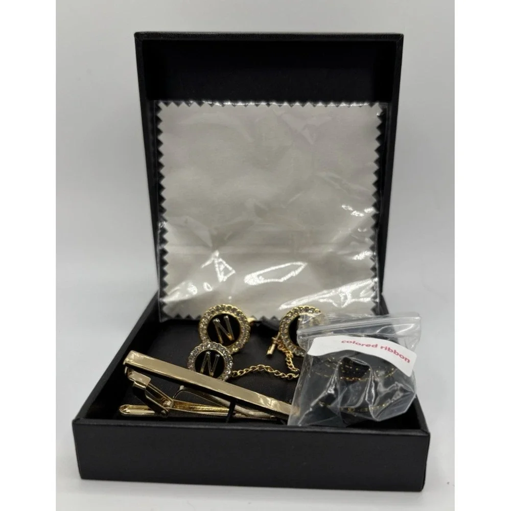HAWSON Tie Clips, Cufflinks, Tie Tack &‎ Lapel Pins for Men-Suitable for N-4pcs